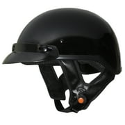 Fulmer, 25-1002, Revel Adult Shorty Motorcycle Helmet Helmet Half Helmet Shorty Beanie DOT Approved - Gloss Black, S
